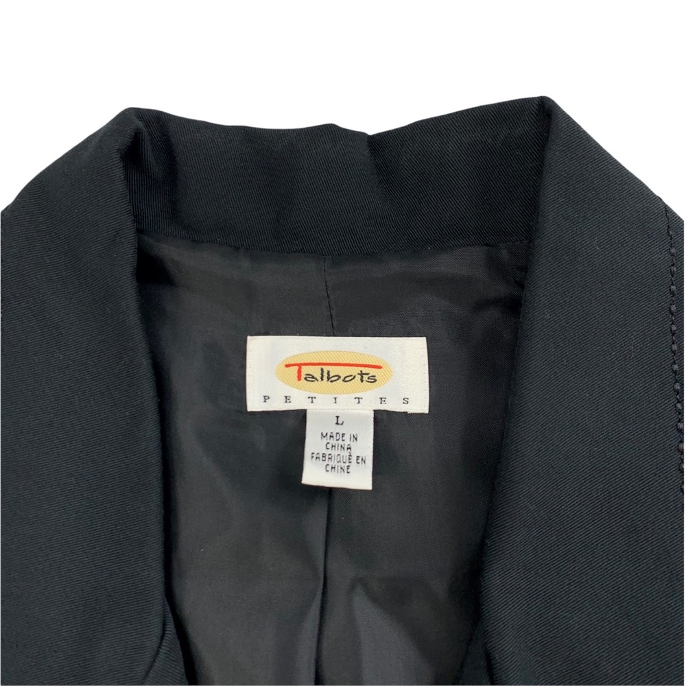Talbots Petites Black with Floral Embroidery Vest/ Shirt - Picture 9 of 12